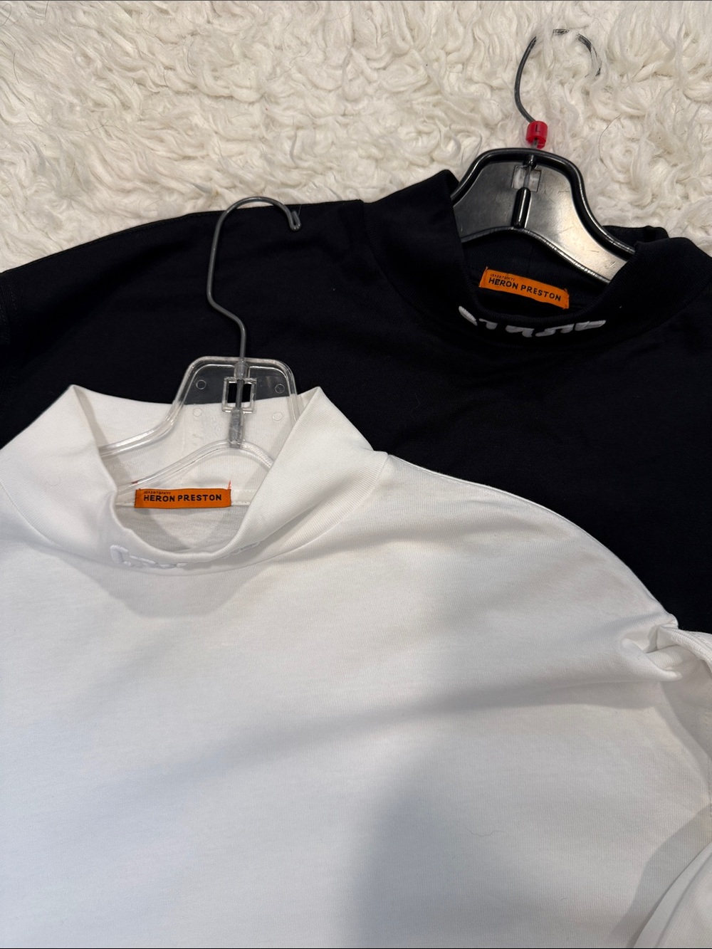 BOGO DEAL! White + Black Style Mock Neck Long Sleeve T-Shirt
